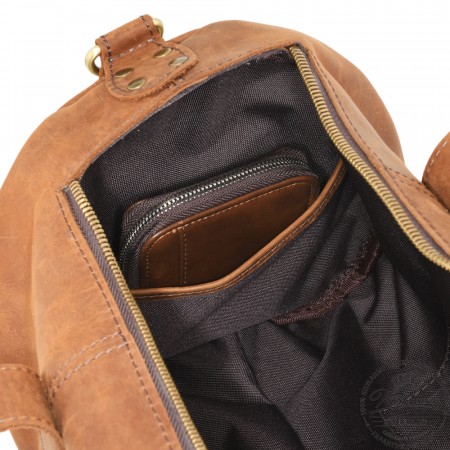  Кожаная сумка "Тайлер" (коричневый крейзи) 